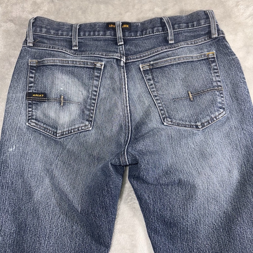 Ariat Rebar M4 Relaxed Fit Bootcut Blue Jeans Mens 32x32 Cowboy Western Wear - Picture 13 of 13